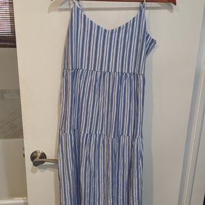 Blue Strip Strappy Midi